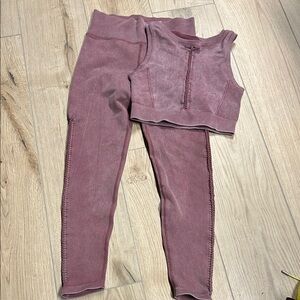 Aerie‎ pinkish red Ribbed Two-Piece Set